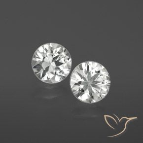 2.12 ctw White Zircon Stones, Natural Zircon in Diamond-Cut Shape for Sale