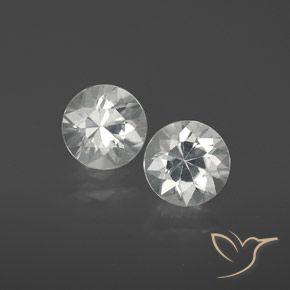 2.30 ctw White Zircon Stones, Natural Zircon in Diamond-Cut Shape for Sale
