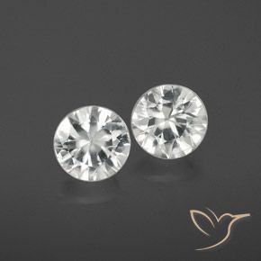 2.12 ct White Zircon, 6 mm Diamond Cut From Cambodia, Photo A