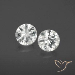 2.12 ctw White Zircon Stones, Natural Zircon in Diamond-Cut Shape for Sale