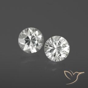 2.13 ctw White Zircon Stones, Natural Zircon in Diamond-Cut Shape for Sale