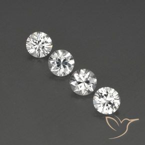 4.71 ct White Zircon, 6 mm Diamond Cut From Cambodia, Photo A