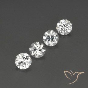 4.71 ctw White Zircon Stones, Natural Zircon in Diamond-Cut Shape for Sale