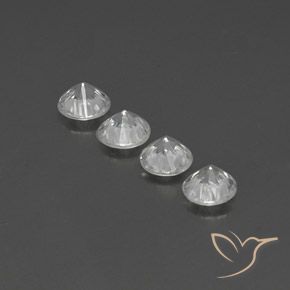 Zircon Gemstones in 6 mm (calibrated) Size for Sale, Zircon Stones in White Color