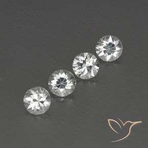 4.60 ctw White Zircon Stones, Natural Zircon in Diamond-Cut Shape for Sale