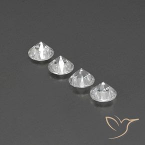 Zircon Gemstones in 6 mm (calibrated) Size for Sale, Zircon Stones in Clear White Color