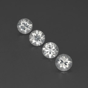 4.65 ctw White Zircon Gemstones, Zircon Gems in Diamond-Cut Shape for Sale.