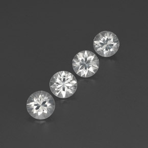 4.65 ctw White Zircon Stones, Natural Zircon in Diamond-Cut Shape for Sale