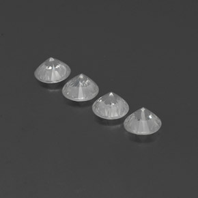 Zircon Gemstones in 6 mm (calibrated) Size for Sale, Zircon Stones in White Color