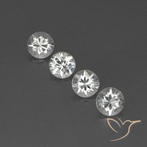 4.66ctw Natural White Zircon, Round, VVS-VS