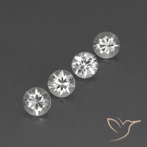 4.66 ctw White Zircon Stones, Natural Zircon in Diamond-Cut Shape for Sale