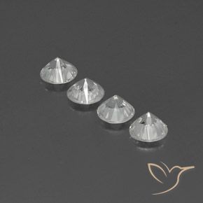 Zircon Gemstones in 6 mm (calibrated) Size for Sale, Zircon Stones in White Color