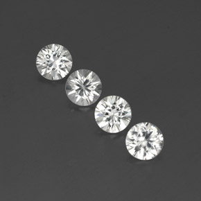 4.52 ctw White Zircon Gemstones, Zircon Gems in Diamond-Cut Shape for Sale.