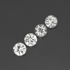 4.52 ctw White Zircon Stones, Natural Zircon in Diamond-Cut Shape for Sale