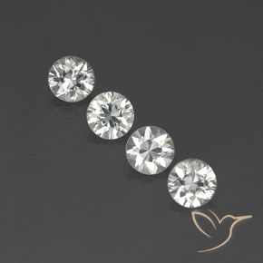 4.62ctw Natural Clear White Zircon, Round, VVS-VS