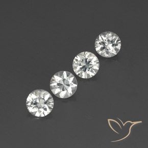 4.62 ctw White Zircon Stones, Natural Zircon in Diamond-Cut Shape for Sale