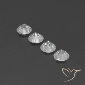 Zircon Gemstones in 6 mm (calibrated) Size for Sale, Zircon Stones in Clear White Color