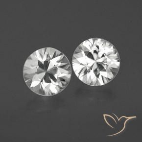 2.04ctw Natural White Zircon, Round, VVS-VS, Photo A