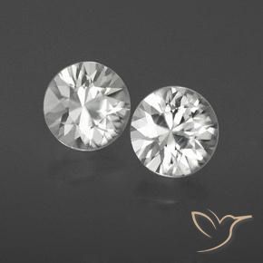 2.04 ctw White Zircon Stones, Natural Zircon in Diamond-Cut Shape for Sale