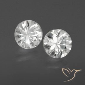 2.33 ctw White Zircon Stones, Natural Zircon in Diamond-Cut Shape for Sale