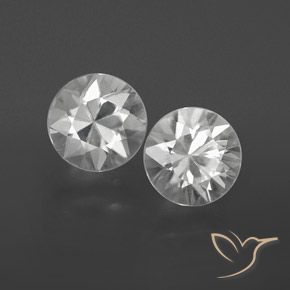 2.33 ctw White Zircon Stones, Natural Zircon in Diamond-Cut Shape for Sale