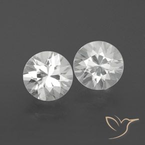 2.34 ct White Zircon, 6 mm Diamond Cut From Cambodia, Photo A