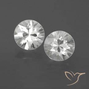 2.34 ctw White Zircon Stones, Natural Zircon in Diamond-Cut Shape for Sale