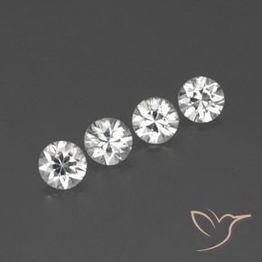 4.38ctw Natural White Zircon, Round, VVS-VS