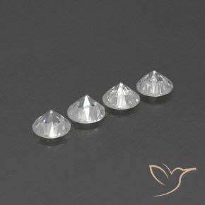 Zircon Gemstones in 6 mm (calibrated) Size for Sale, Zircon Stones in White Color