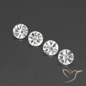 4.21 ctw White Zircon Stones, Natural Zircon in Diamond-Cut Shape for Sale
