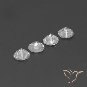 Zircon Gemstones in 6 mm (calibrated) Size for Sale, Zircon Stones in Clear White Color