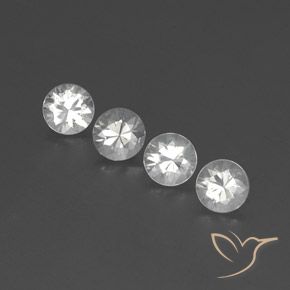 4.75 ctw White Zircon Stones, Natural Zircon in Diamond-Cut Shape for Sale