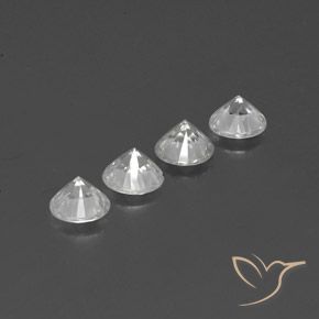 Zircon Gemstones in 6 mm (calibrated) Size for Sale, Zircon Stones in Clear White Color