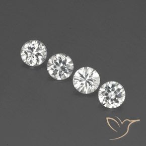 4.41 ctw White Zircon Stones, Natural Zircon in Diamond-Cut Shape for Sale