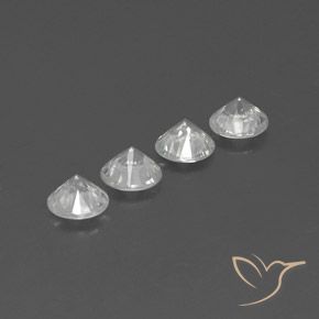 Zircon Gemstones in 6 mm (calibrated) Size for Sale, Zircon Stones in Clear White Color