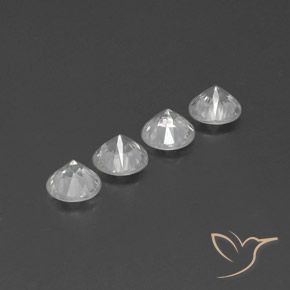 Zircon Gemstones in 6 mm (calibrated) Size for Sale, Zircon Stones in Clear White Color