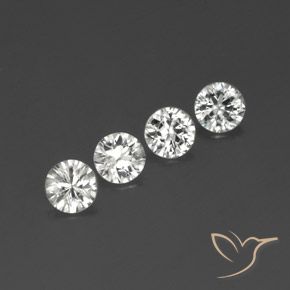 4.12ctw Natural Clear White Zircon, Round, VVS-VS