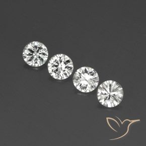 4.12 ctw White Zircon Stones, Natural Zircon in Diamond-Cut Shape for Sale