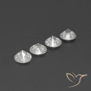 Zircon Gemstones in 6 mm (calibrated) Size for Sale, Zircon Stones in Clear White Color