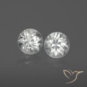 2.41 ctw White Zircon Stones, Natural Zircon in Diamond-Cut Shape for Sale