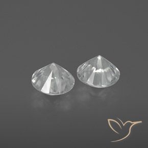 Zircon Gemstones in 6 mm (calibrated) Size for Sale, Zircon Stones in Clear White Color