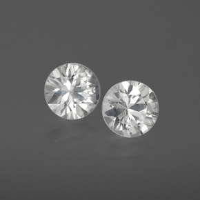 2.13 ctw White Zircon Stones, Natural Zircon in Diamond-Cut Shape for Sale
