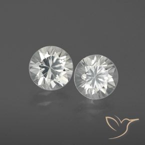 2.42 ctw White Zircon Stones, Natural Zircon in Diamond-Cut Shape for Sale