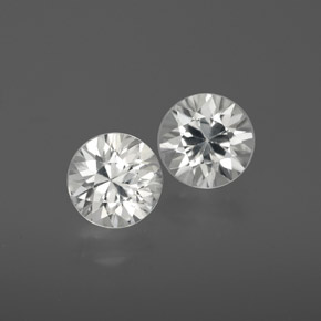 2.34 ct White Zircon Gemstone, Zircon Gem in Diamond-Cut Shape for Sale.