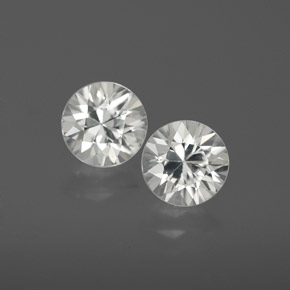 2.34 ct White Zircon Stone, Natural Zircon in Diamond-Cut Shape for Sale
