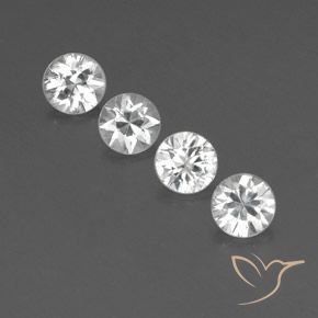 4.54ctw Natural White Zircon, Round, VVS-VS