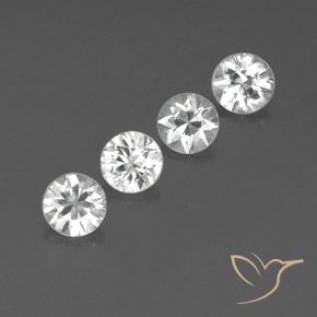 4.54 ctw White Zircon Stones, Natural Zircon in Diamond-Cut Shape for Sale