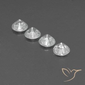 Zircon Gemstones in 6 mm (calibrated) Size for Sale, Zircon Stones in White Color