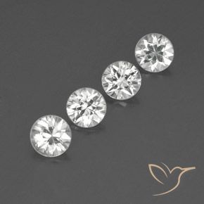 4.36 ctw White Zircon Stones, Natural Zircon in Diamond-Cut Shape for Sale