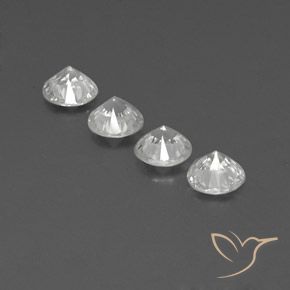 Zircon Gemstones in 6 mm (calibrated) Size for Sale, Zircon Stones in White Color